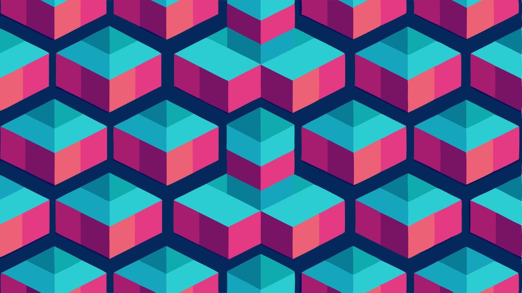 Stylish Cubes Pattern with a Contemporary 3D Look vector