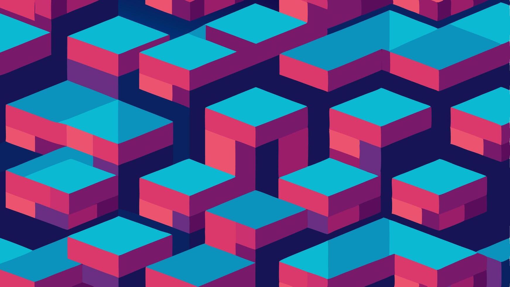 Stylish Repeating Cubes Pattern with a Contemporary 3D Look vector