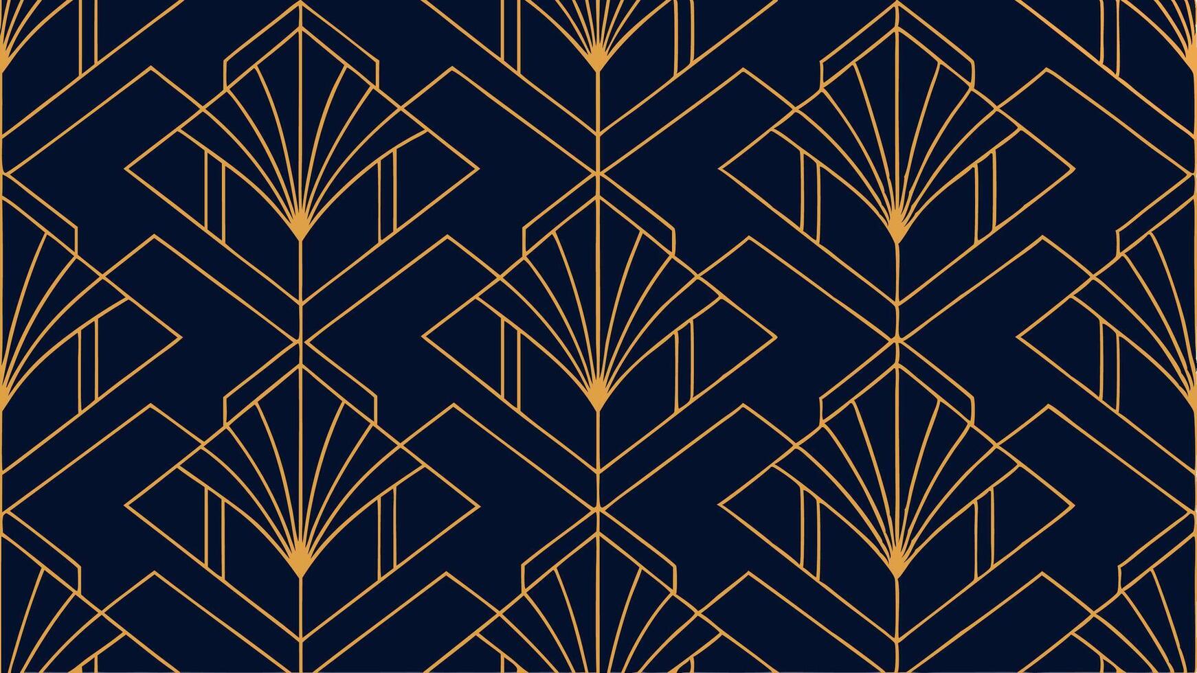 Seamless Art Deco Inspired Pattern with Elegant Geometric Design for Luxury and Modern Backgrounds vector