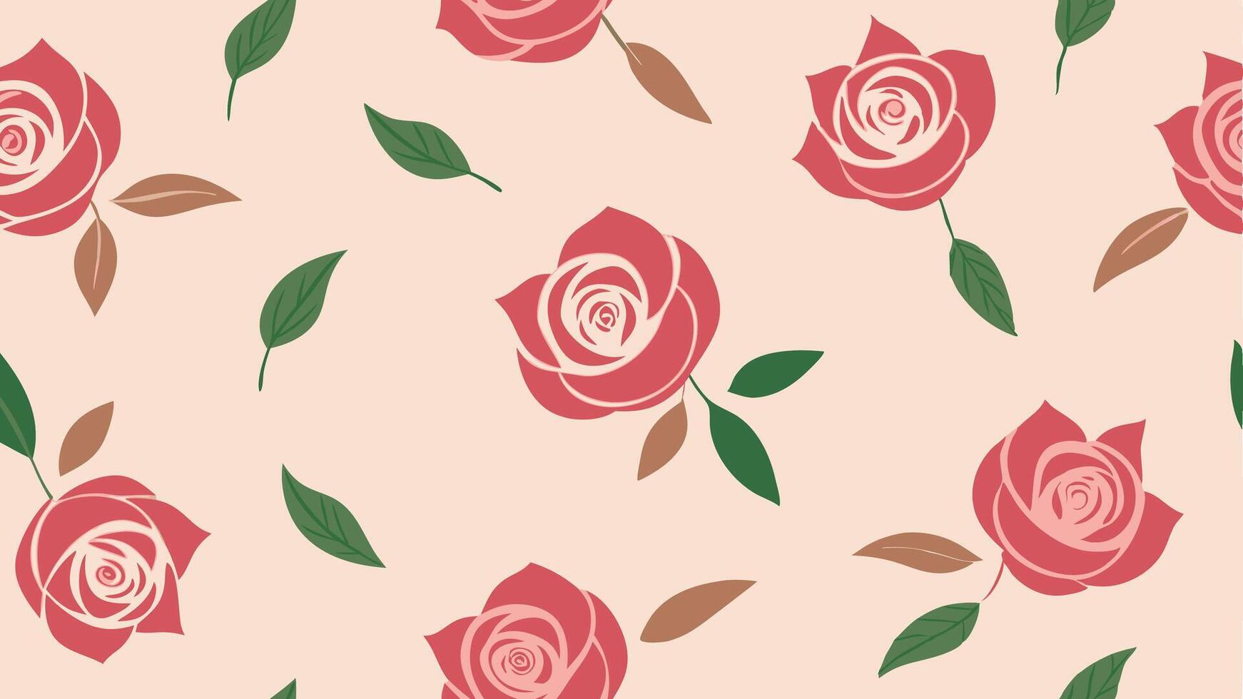 Seamless Pattern with Hand Drawn Rose vector