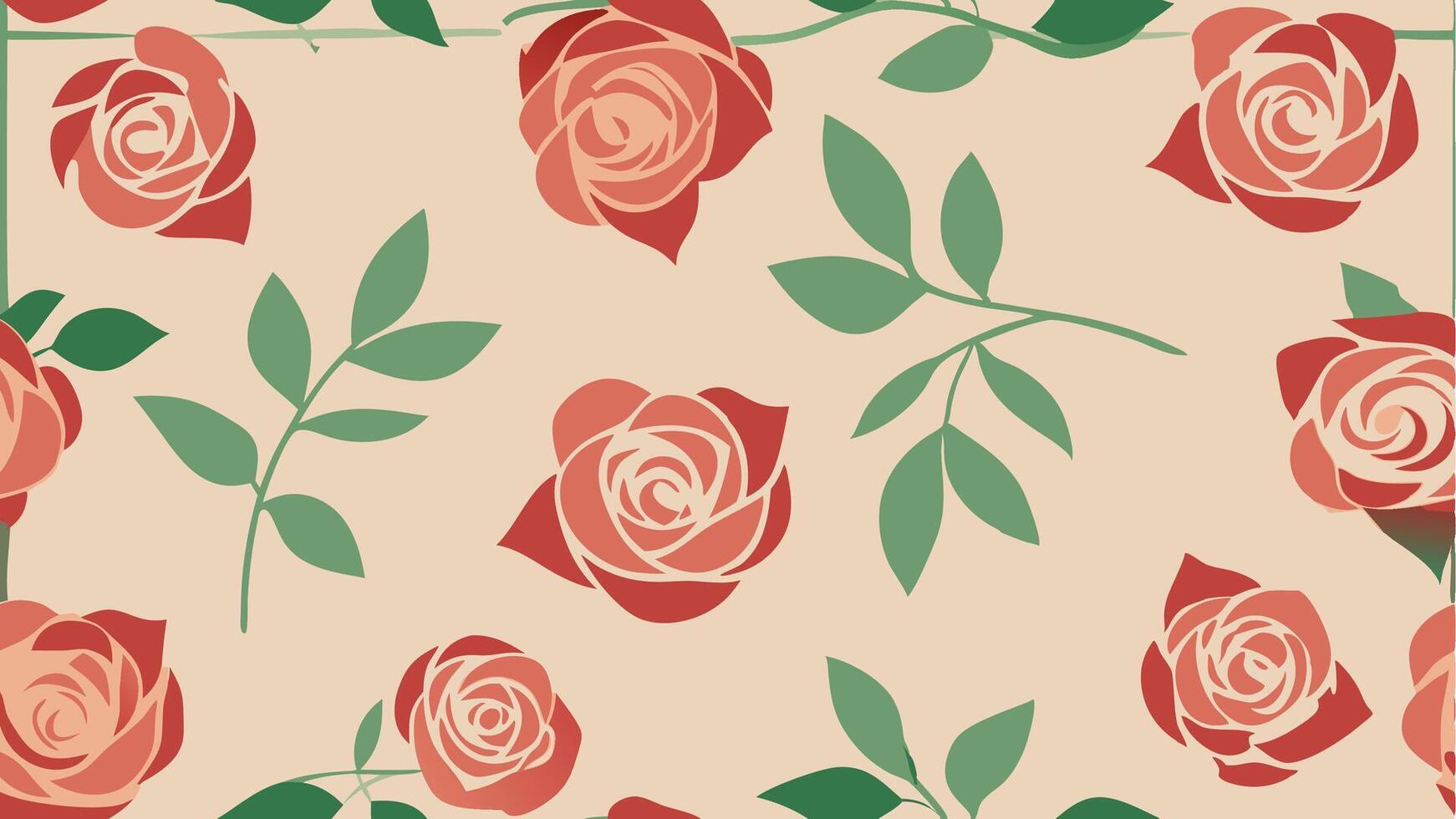 Seamless Pattern with Hand Drawn Roses vector