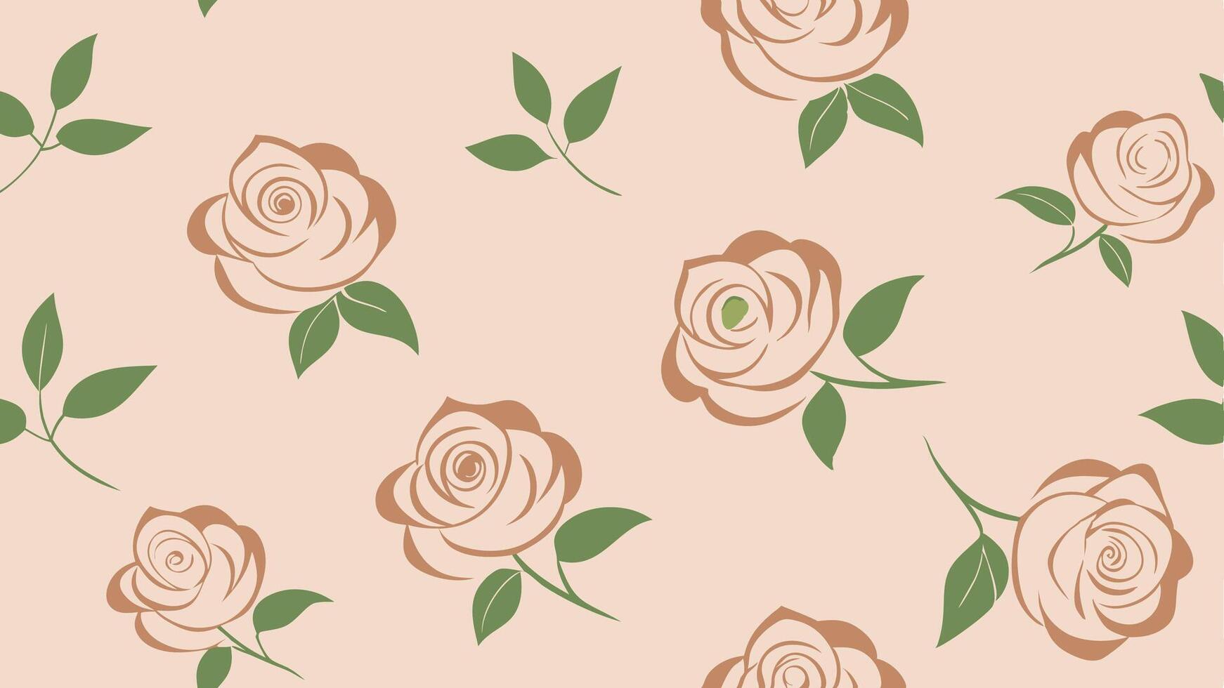 Seamless Pattern Hand Drawn Roses in Elegant Floral Design vector