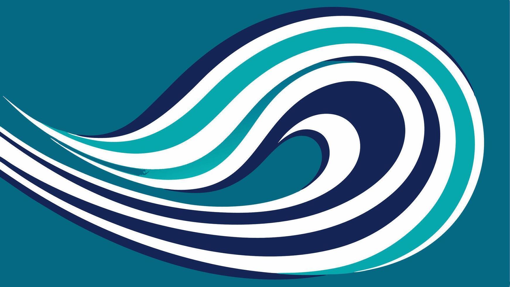 Wave Inspired Geometric Pattern with Curvy Lines vector