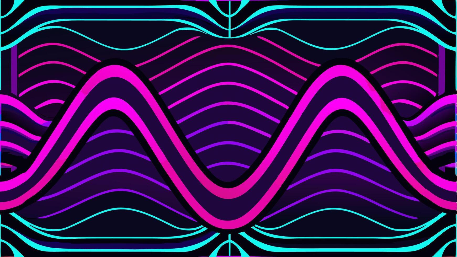 Futuristic Waveform Pattern with Neon Colored Design Creating an Abstract and Dynamic Visual Experience vector