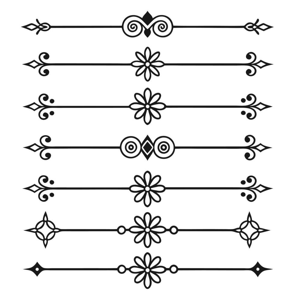 Sophisticated Line Divider Set Artistic Border Elements vector
