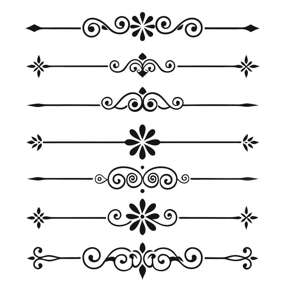 Intricate Line Dividers Decorative and Elegant Border Designs vector