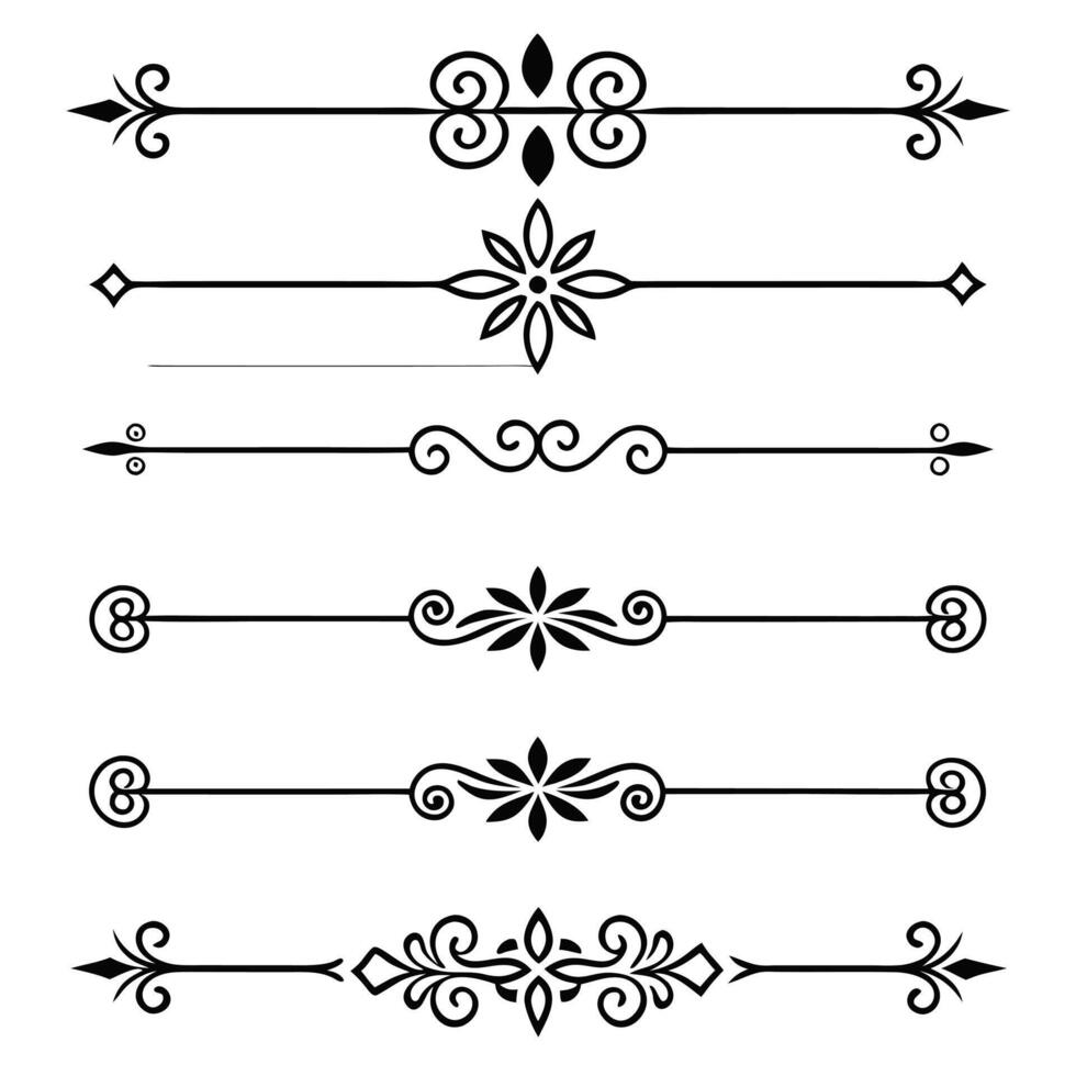 Timeless Ornamental Borders Elegant Line Art Collection vector