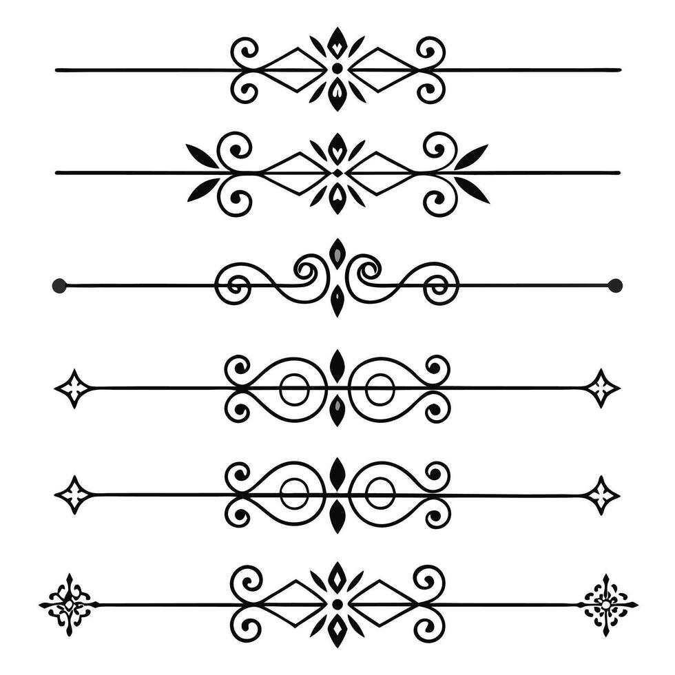 Elegant Line Dividers and Ornamental Borders Collection vector