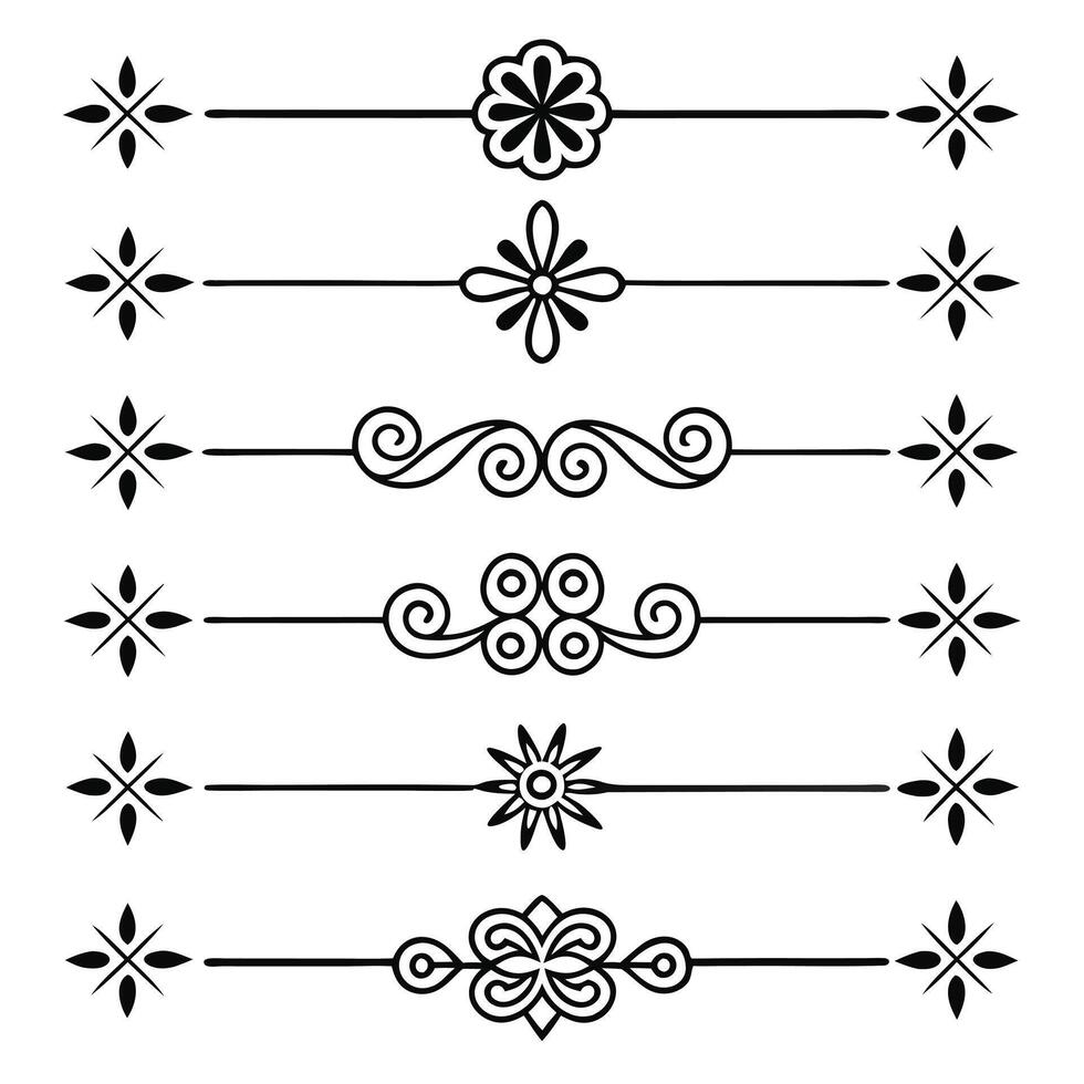 Luxury Ornamental Borders Elegant Line Art Dividers vector