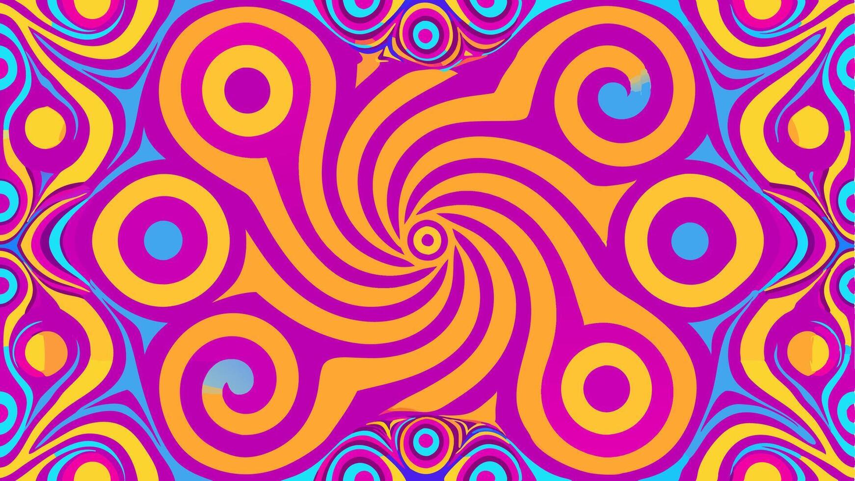 A Vibrant Psychedelic Pattern With Neon Swirls Colorful Abstract Design vector
