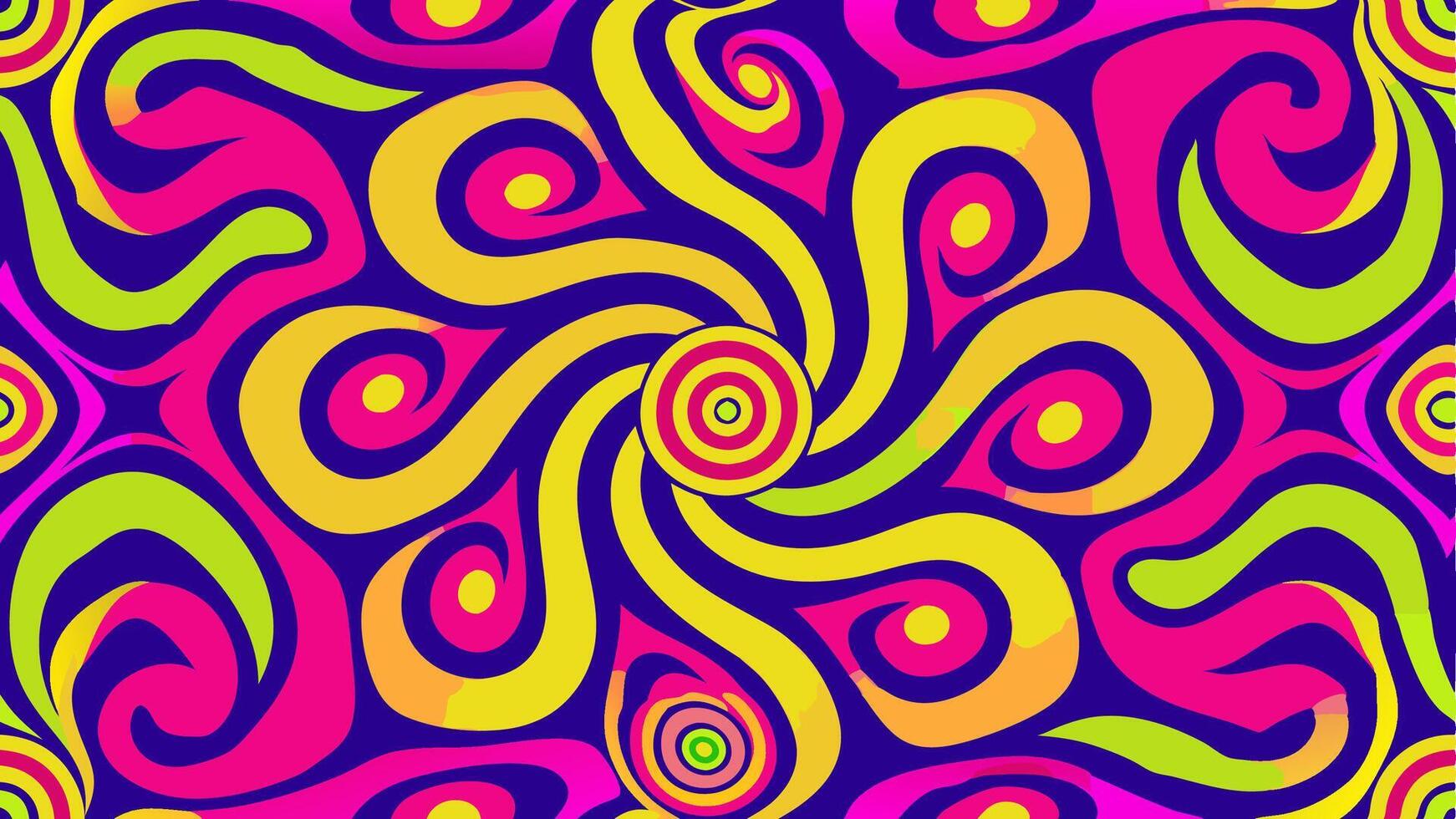 A Vibrant Psychedelic Pattern With Neon Swirls in Colorful Abstract Design vector