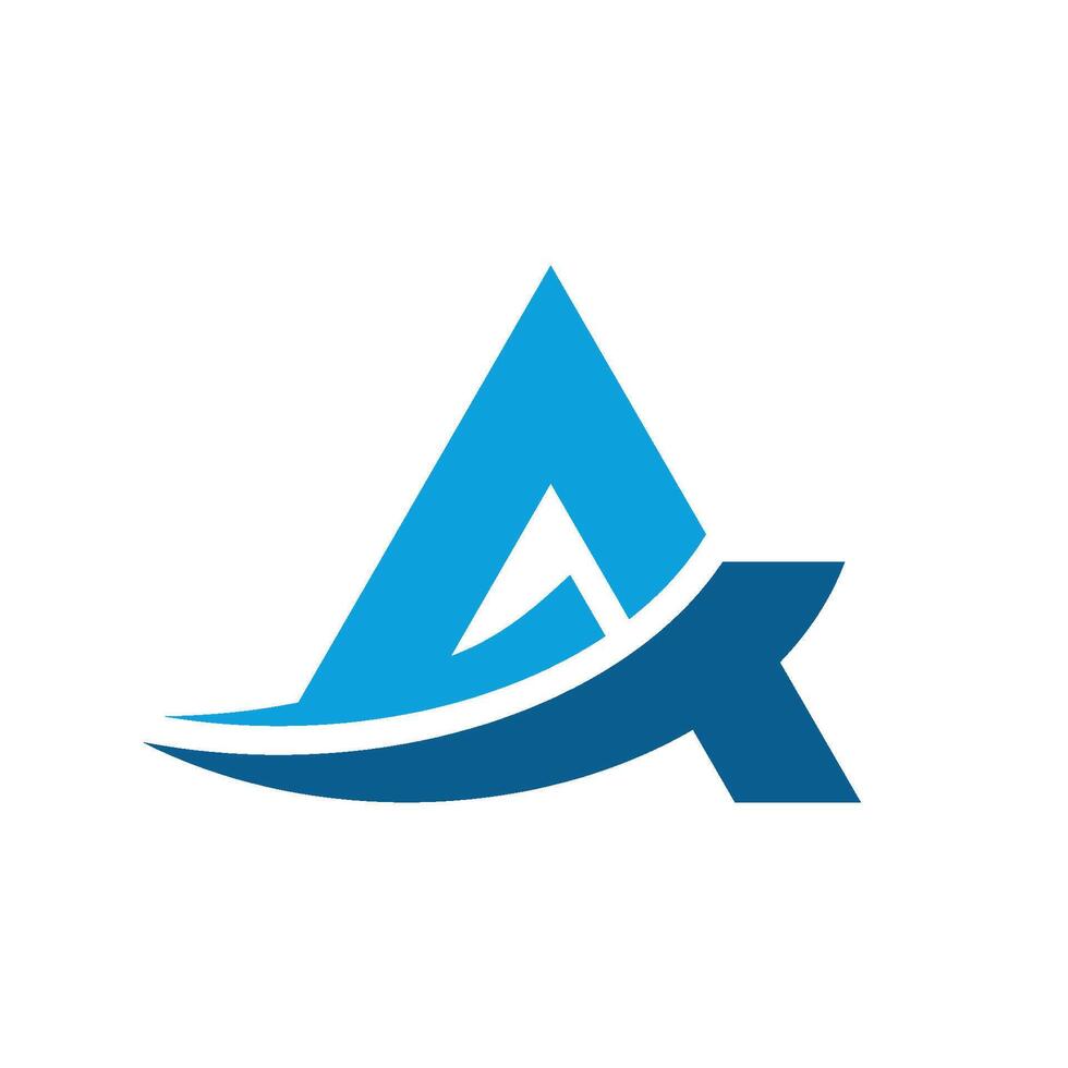 Blue Swoosh Letter A Logo Template Illustration Design. EPS 10. vector
