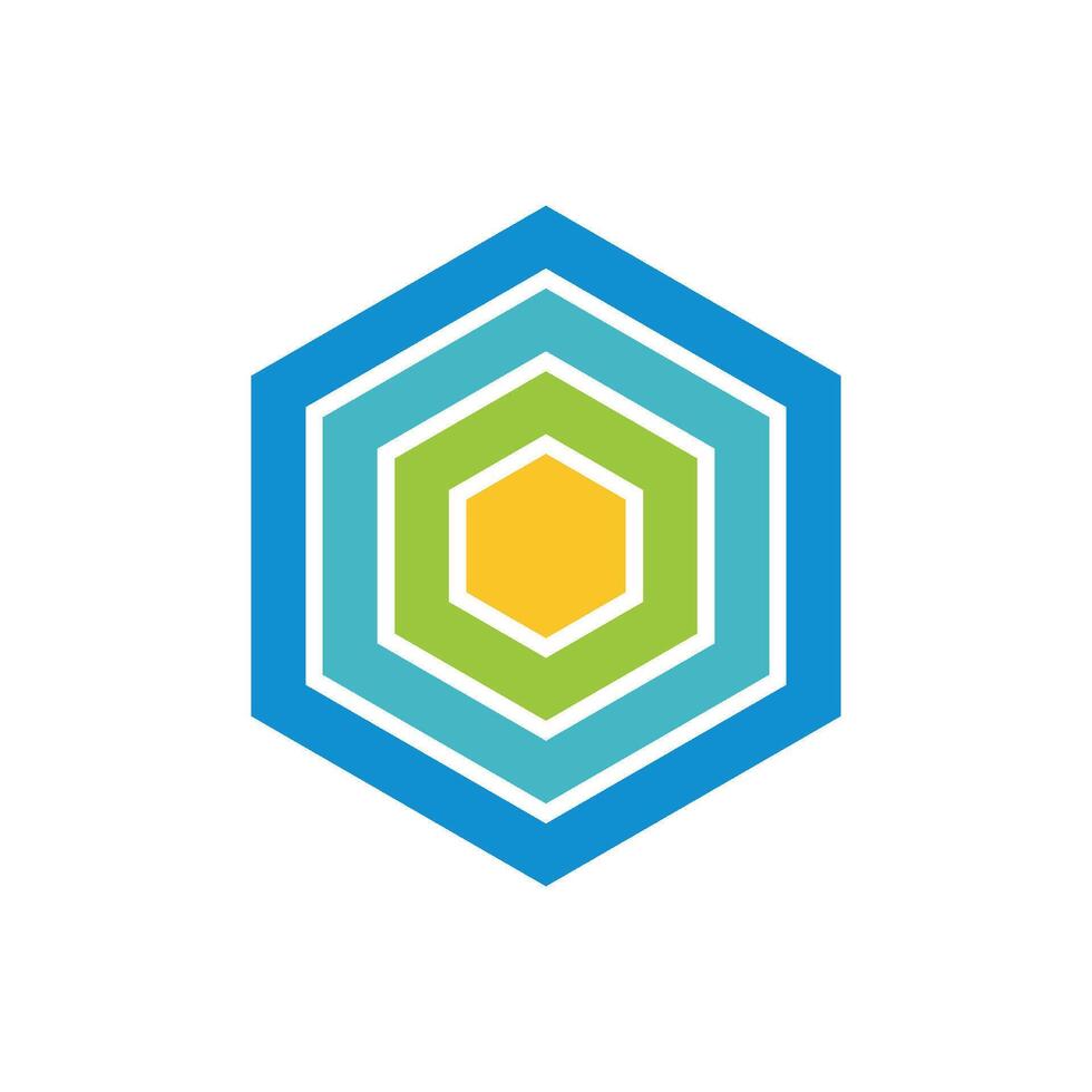 Colorful Hexagon Line Logo Template Illustration Design. EPS 10. vector