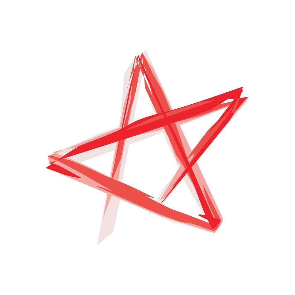 Drawing Red Star Logo Template Illustration Design. EPS 10. vector