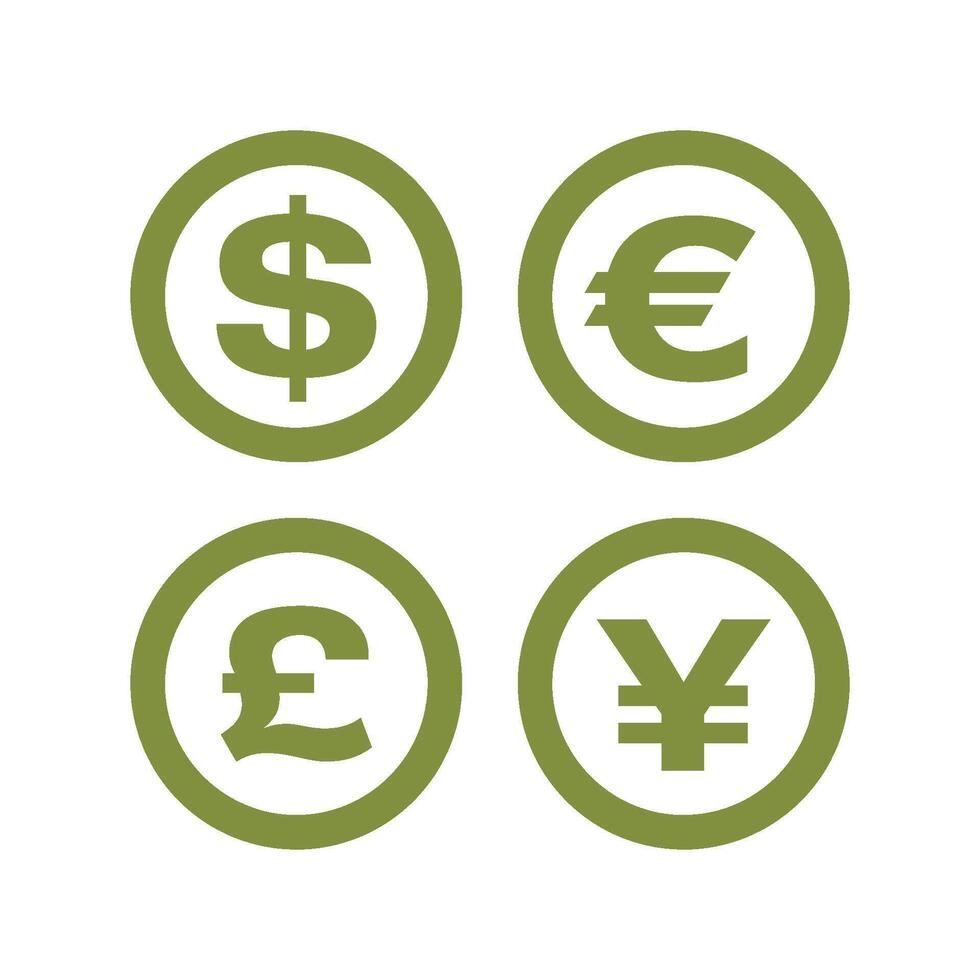 Set Currency Money Sign Logo Template Illustration Design. EPS 10. vector
