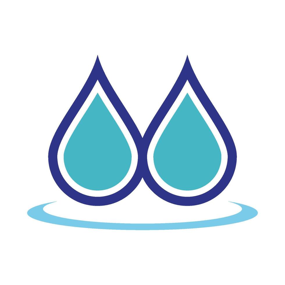Twin Droplet Logo Template. Drop Water Icon. Illustration Design. EPS 10. vector