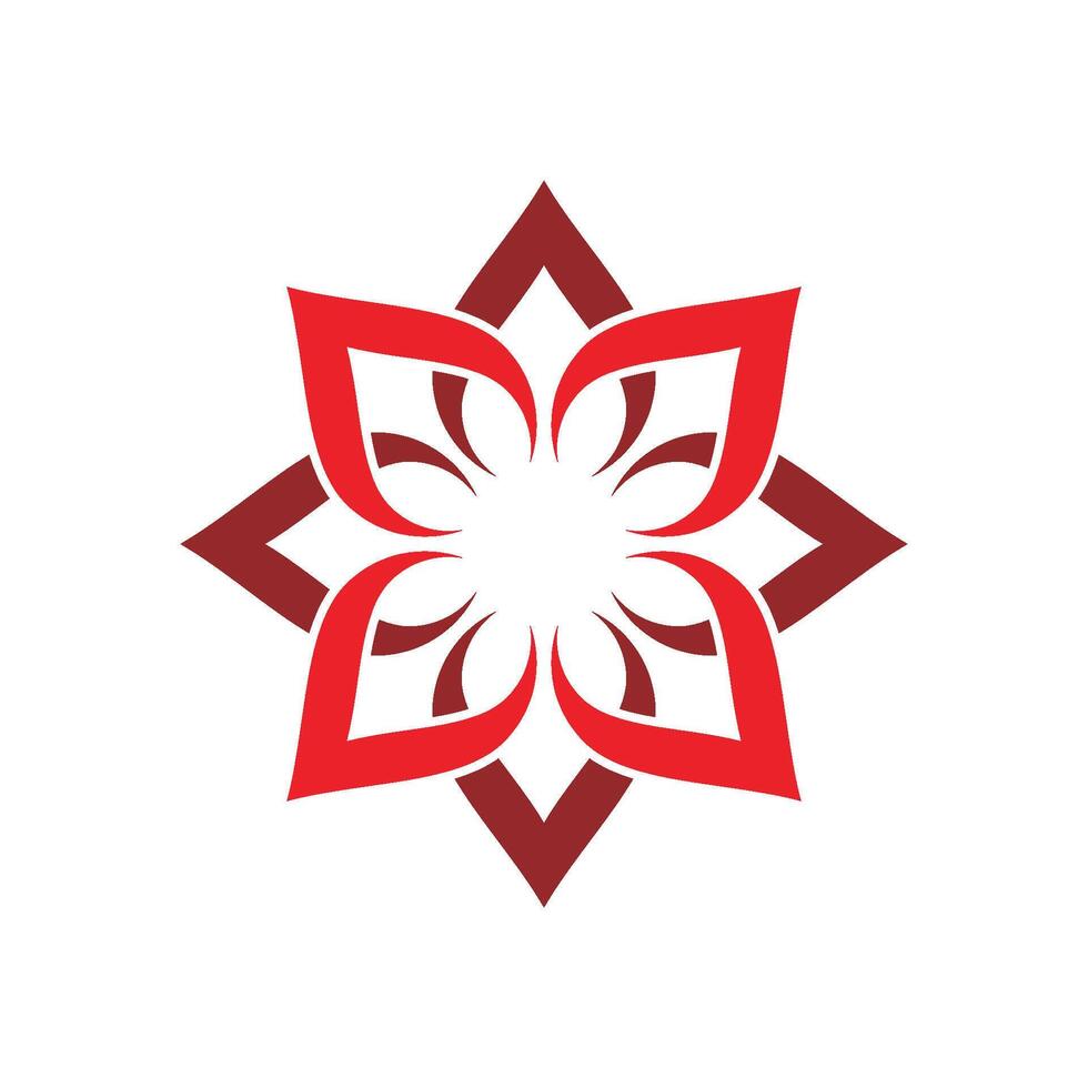 Red Ornamental Decoration Flower Logo Template Illustration Design. EPS 10. vector
