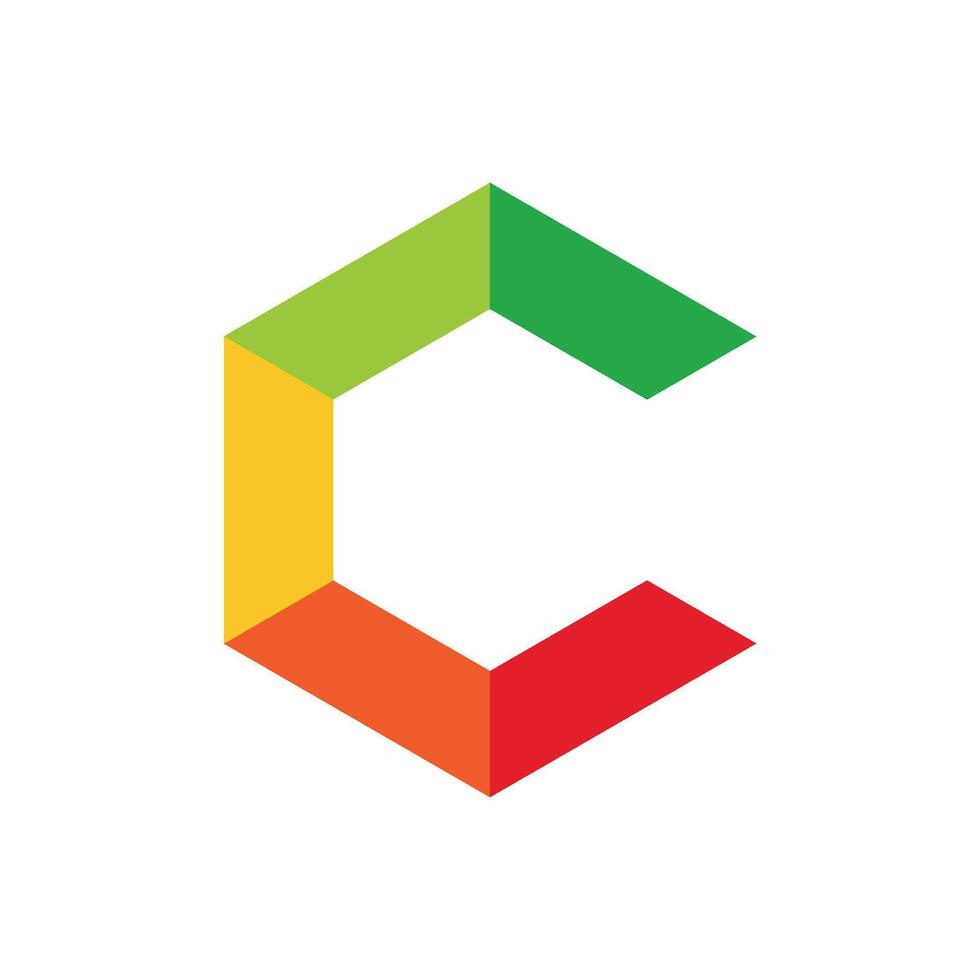 Letter C Polygonal Logo Template Illustration Design. EPS 10. vector