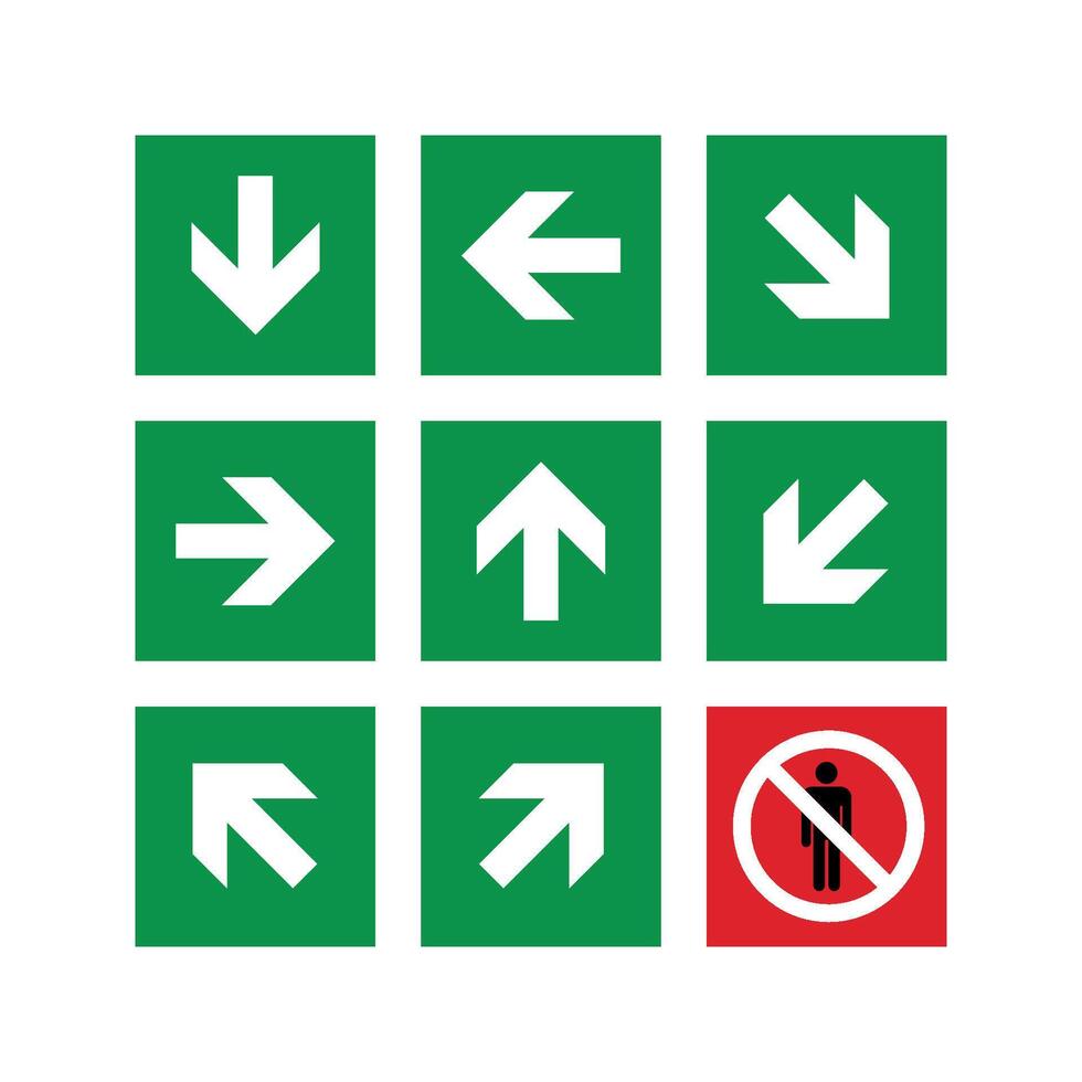 Set Arrow Direction in Square Signage Illustration Design. EPS 10. vector