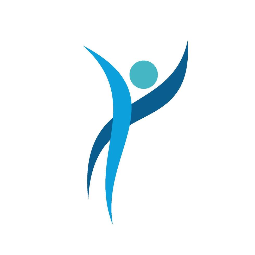 Abstract Blue Human Shape Logo Template Illustration Design. EPS 10. vector