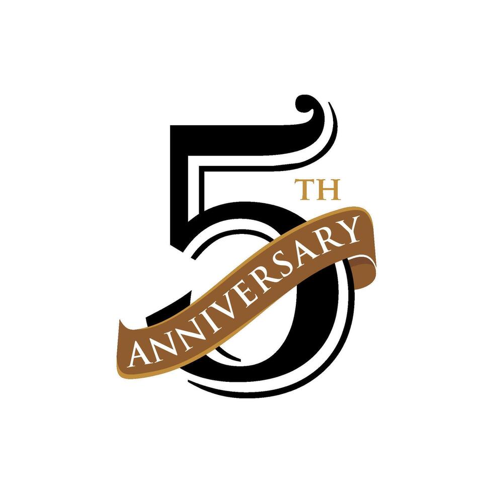 5 Years Anniversary Template Illustration Design. EPS 10. vector