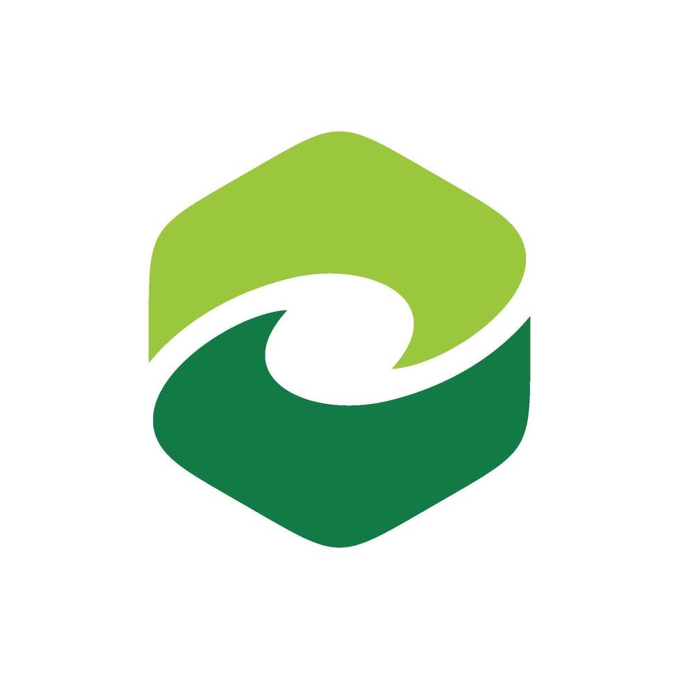 Green Swoosh Hexagon Logo Template Illustration Design. EPS 10. vector