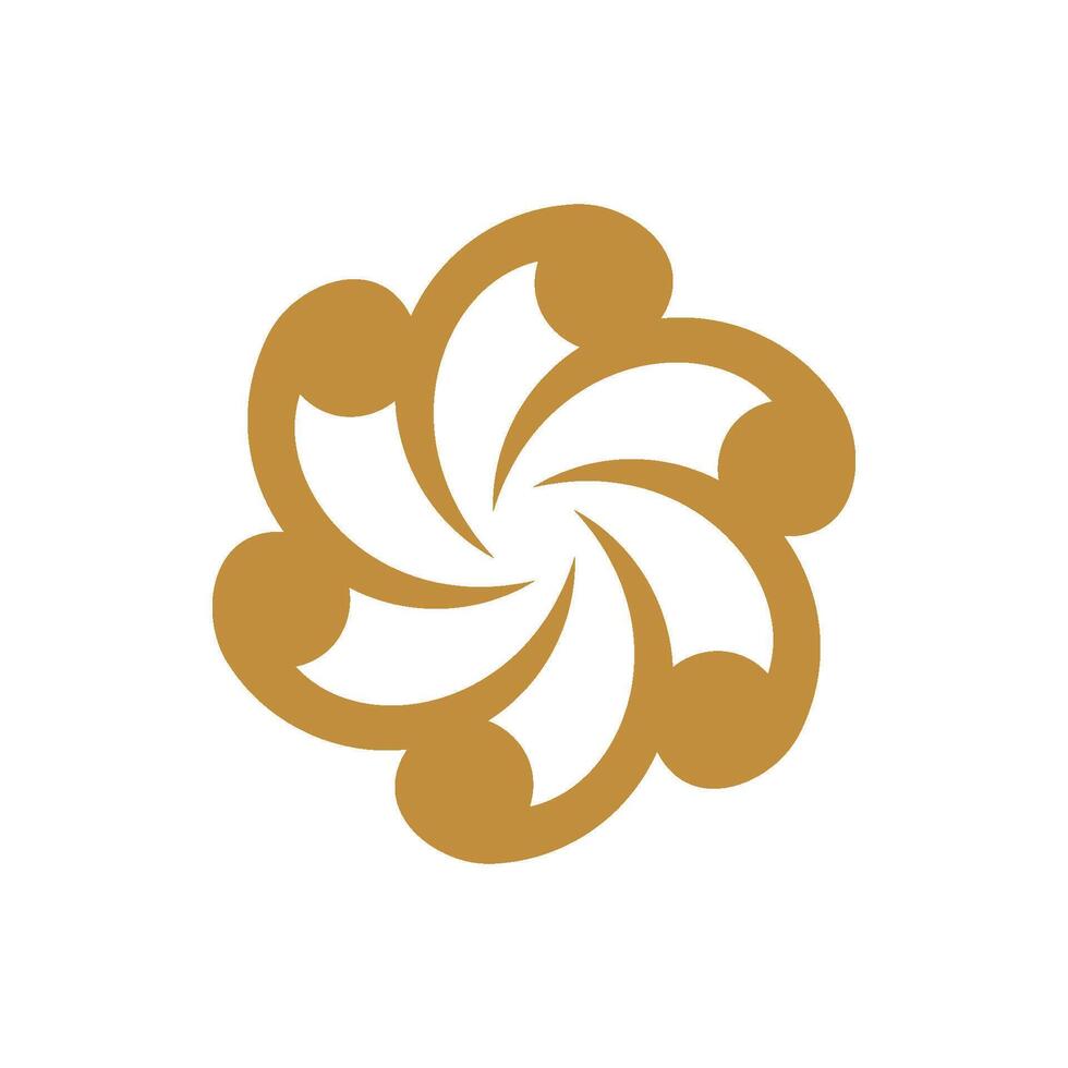 Gold Decorative Abstract Flower Ornamental Logo Template Illustration Design. EPS 10. vector