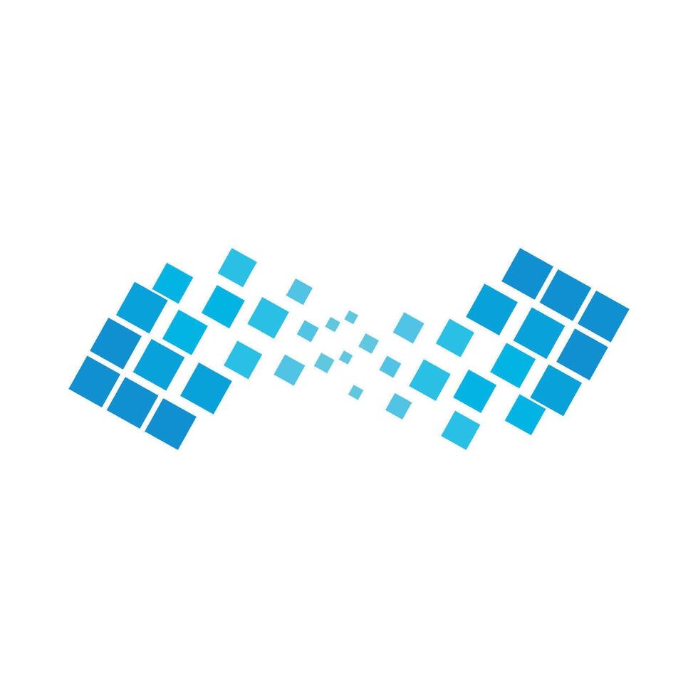 Faded Square Blue Pixel Abstract Logo Template Illustration Design. EPS 10. vector
