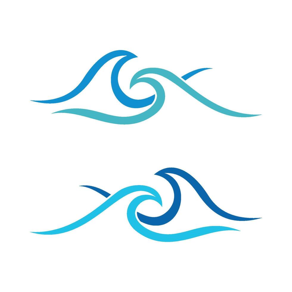 Set Blue Waves Water Logo Template Illustration Design. EPS 10. vector