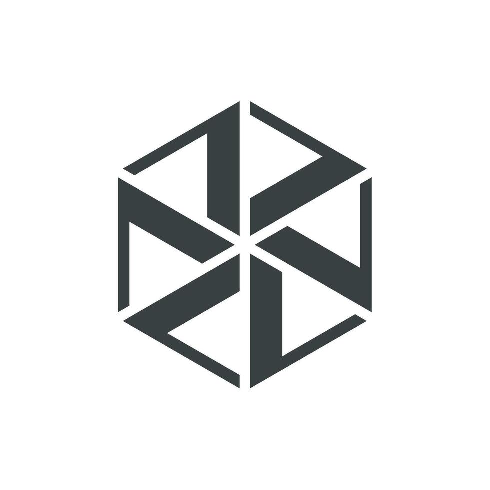 Black Hexagon Propeller Star Logo Template Illustration Design. EPS 10. vector