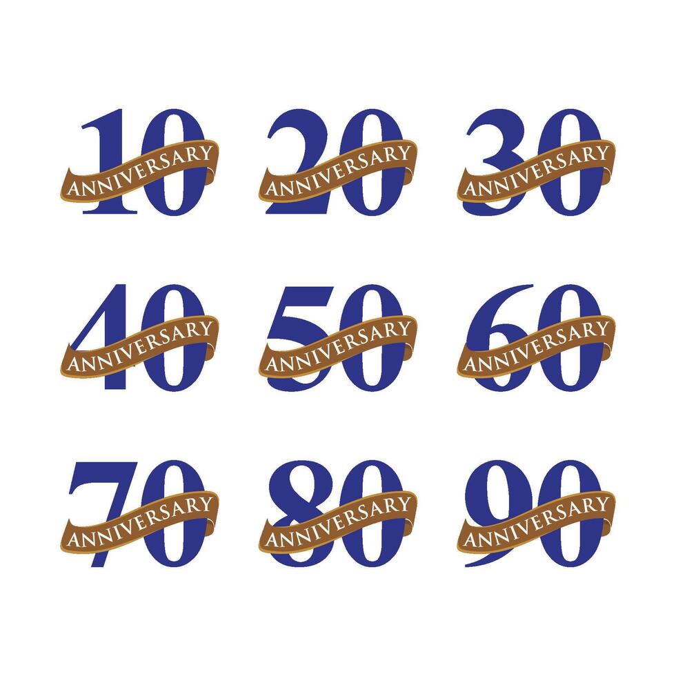 Set Decoration Emblem Years Anniversary Template Illustration Design. EPS 10. vector