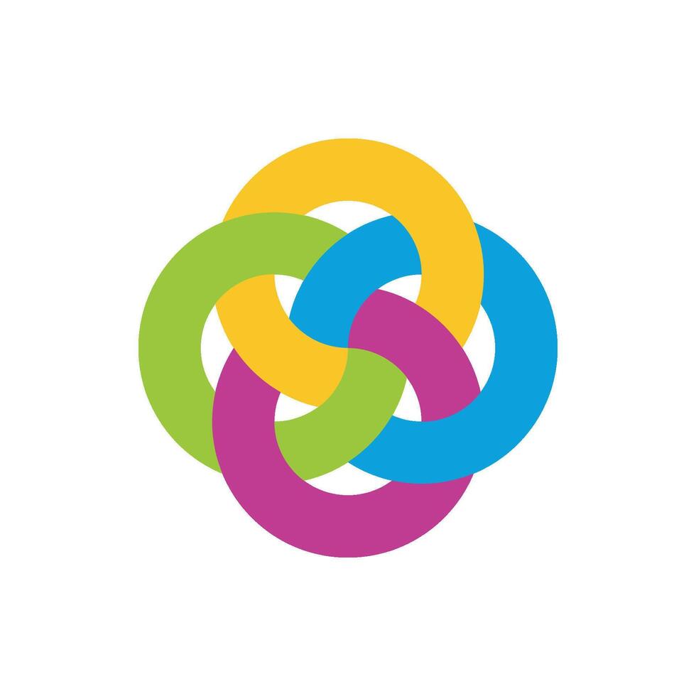 Colorful Plaited Flower Abstract Logo Template Illustration Design. EPS 10. vector