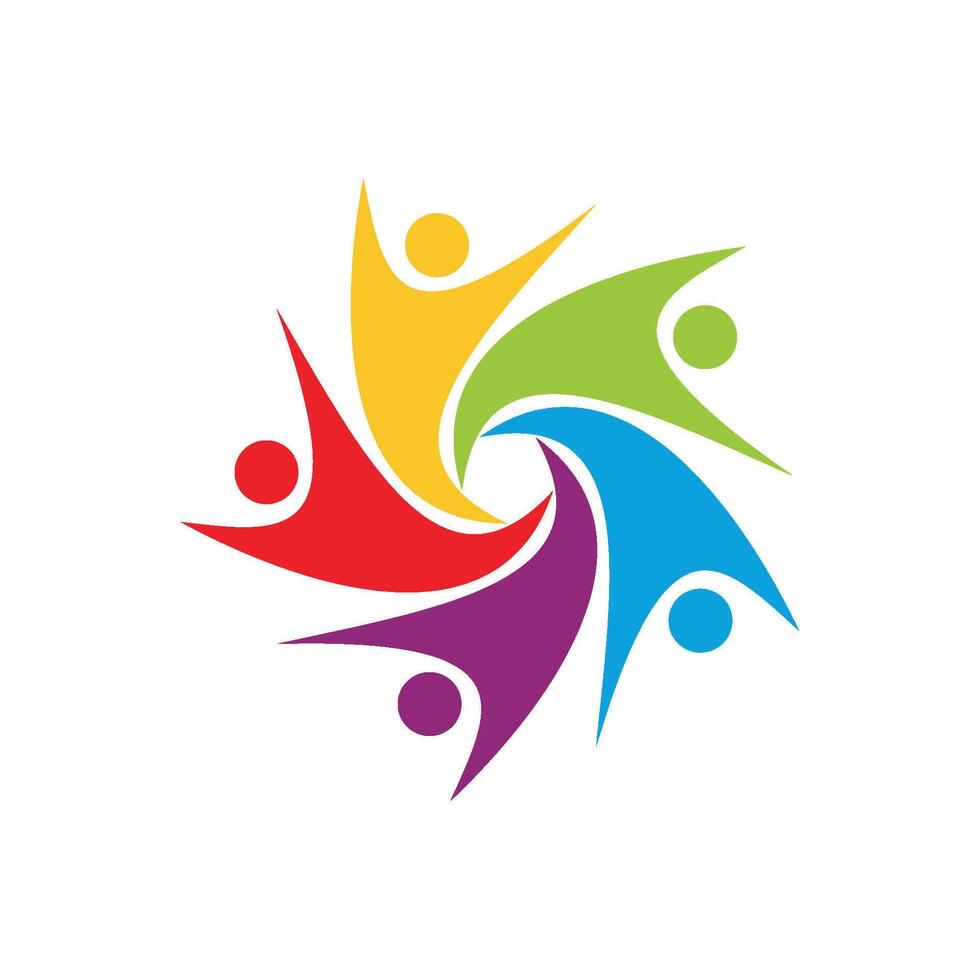 Human Shape Teamwork Colorful Star Logo Template Illustration Design. EPS 10. vector