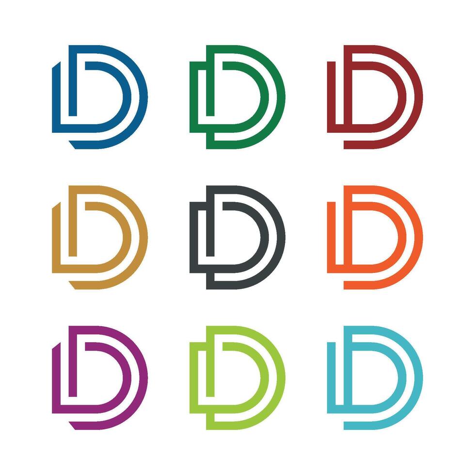 set Letter D Logo Template Illustration Design. EPS 10. vector
