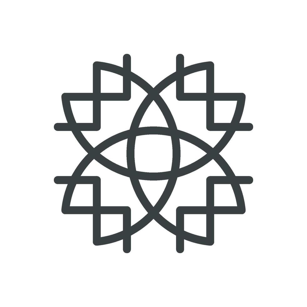 Ornamental Simple Flower Line Art Logo Template Illustration Design. EPS 10. vector