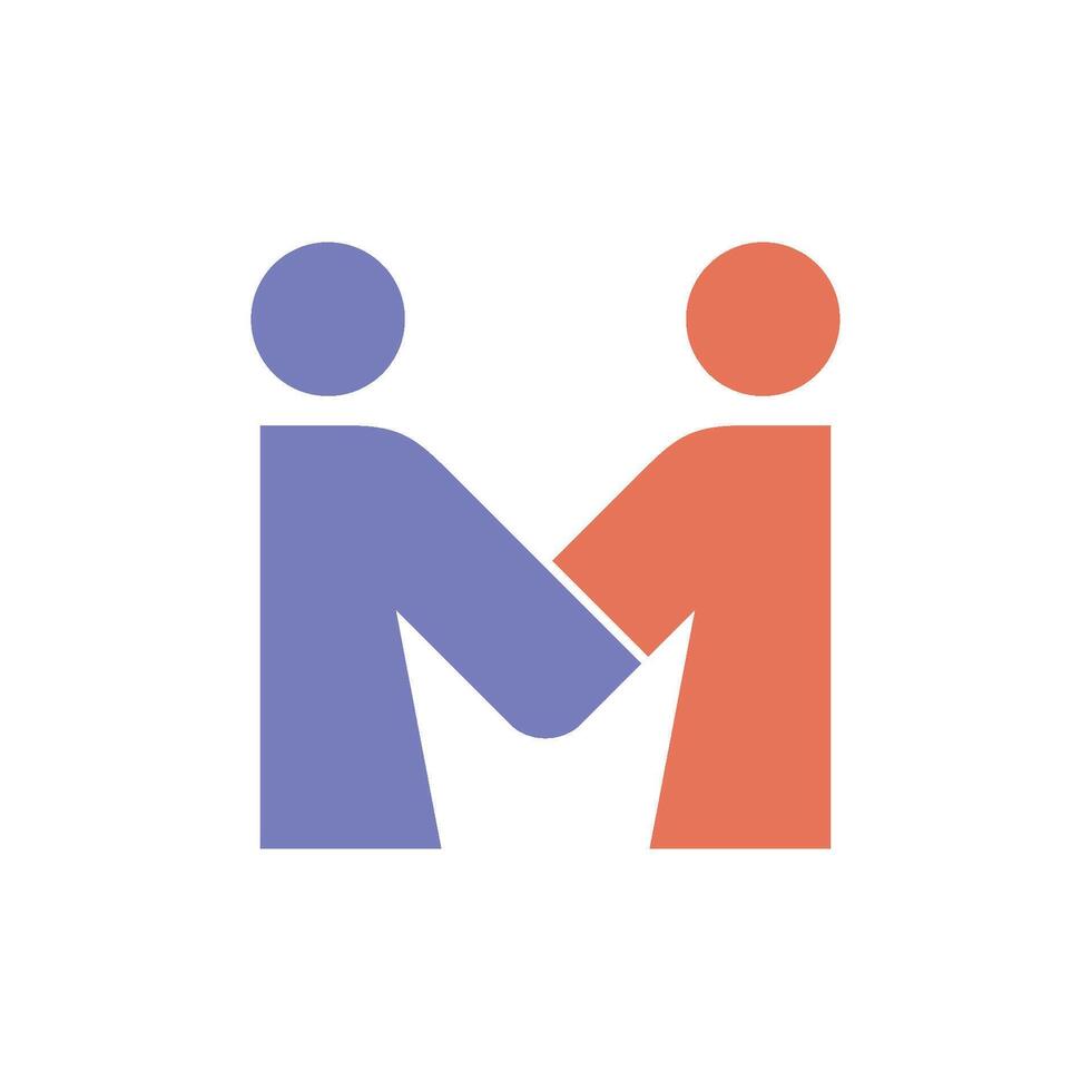 Letter M Couple Person Letter Logo Template Illustration Design. EPS 10. vector