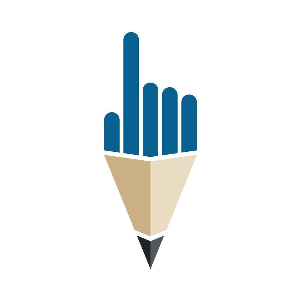 Pencil Hand Logo Template Illustration Design. EPS 10. vector