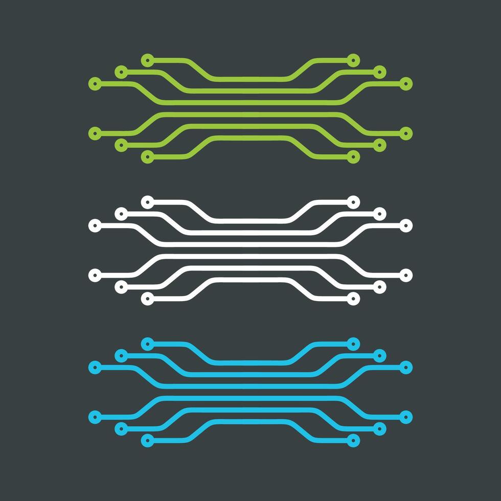 Set Electronic Circuit Line, Technology Logo Template Illustration Design. EPS 10. vector