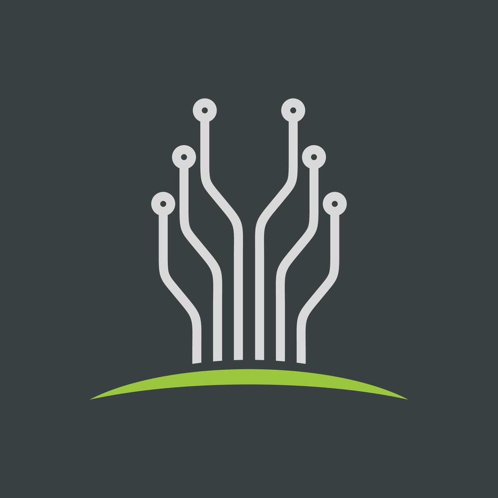 Abstract Tree Electronic Circuit Line, Technology Logo Template Illustration Design. EPS 10. vector