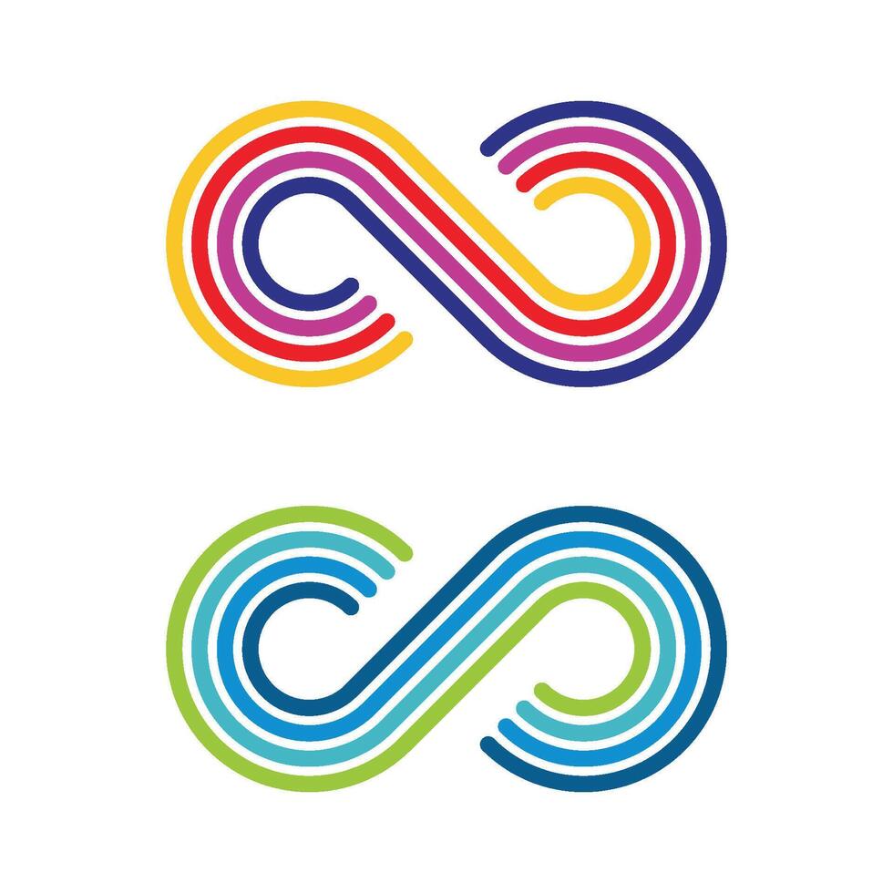 Set Infinity Ornament Lines Logo Template Illustration Design. EPS 10. vector