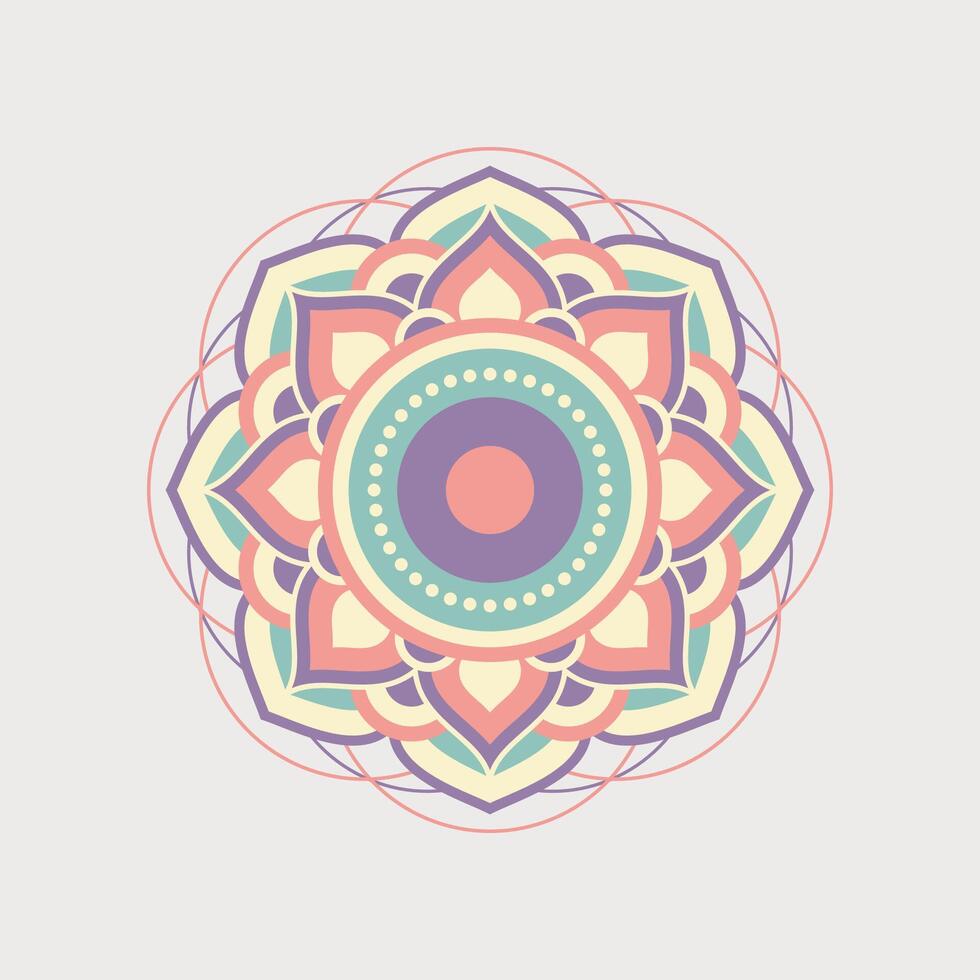 Red Yellow Mandala Ornament Design Logo Template Illustration Design. EPS 10. vector