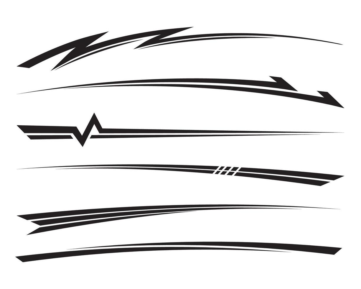 Side car body stripes decal. stripping car cutting sticker design template vector