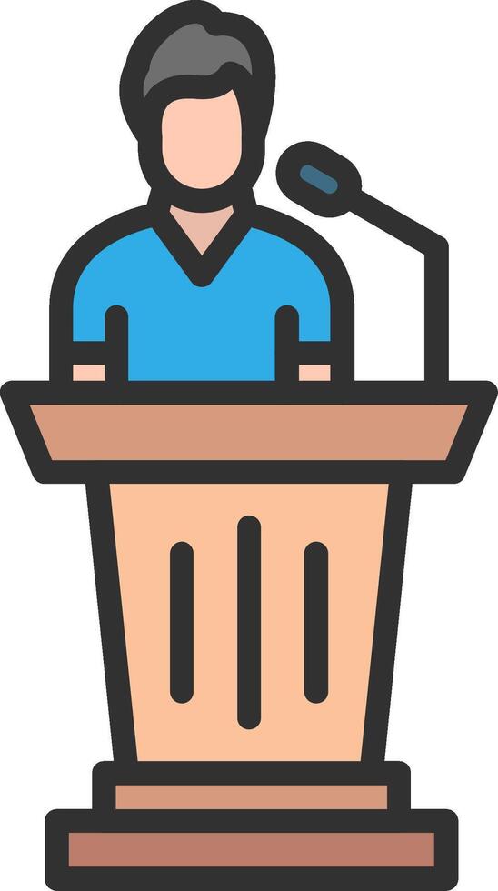 Speaker at podium illustration vector