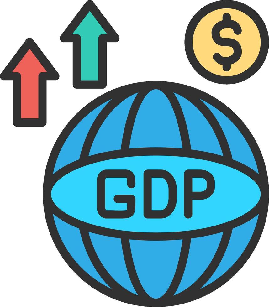 Gdp and dollar icon vector