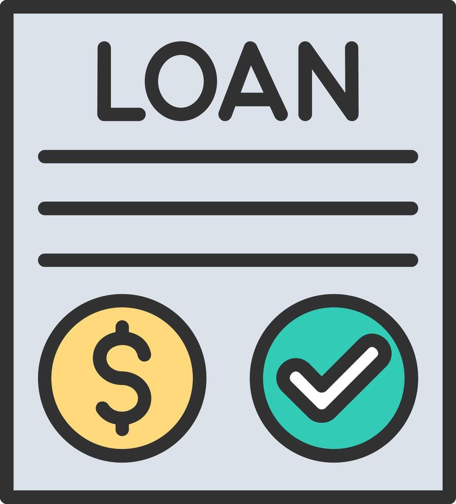 Loan contract icon vector