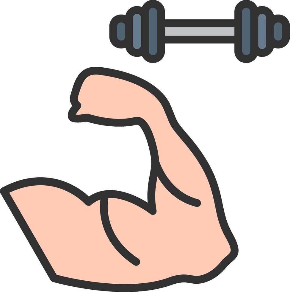 A hand holding a dumbbell and a muscle vector