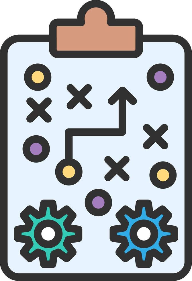 A clipboard with gears and arrows on it vector