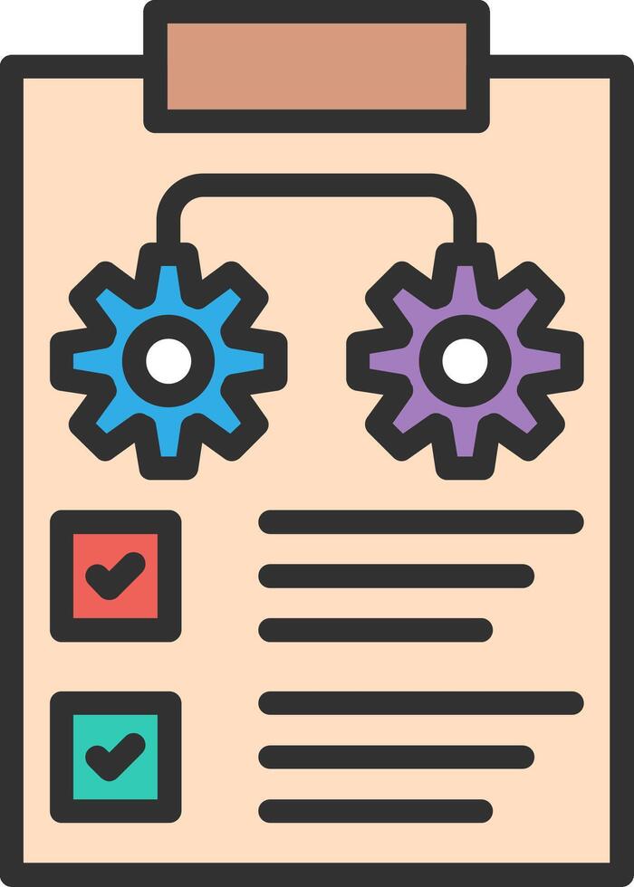 A clipboard with two gears and check boxes vector