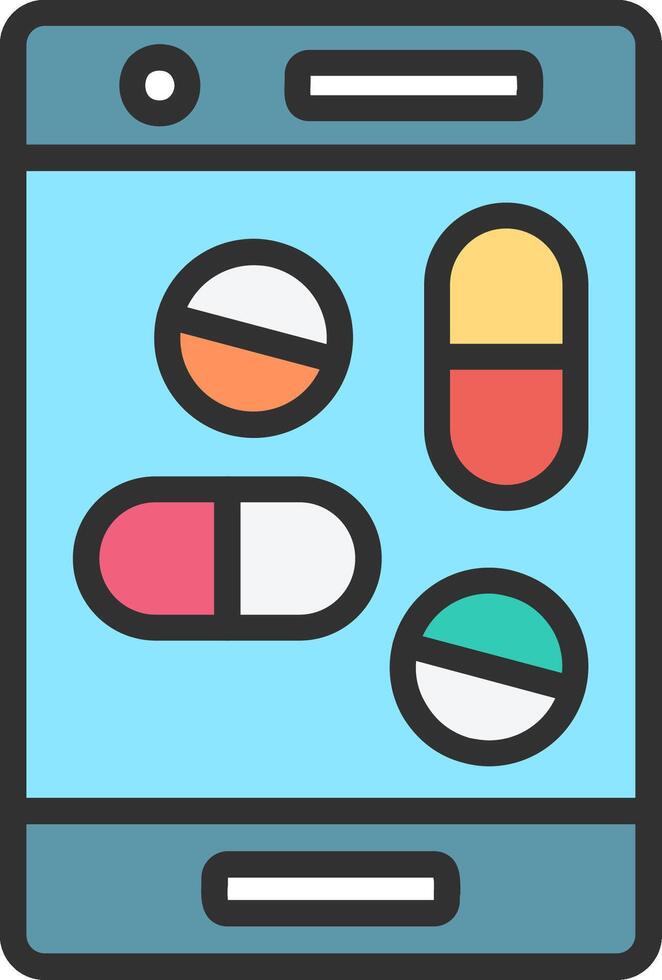 Pills on a smartphone icon vector