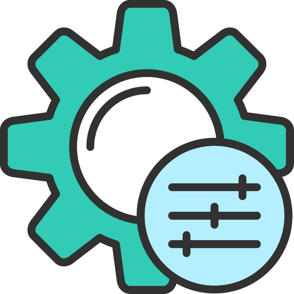 A gearwheel with a button and a clock icon vector